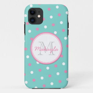 Roze en witte pooldots iPhone 11 hoesje