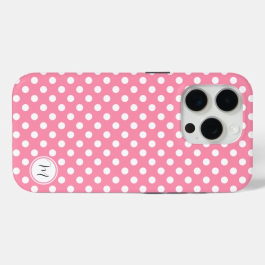 Roze en witte pooldots Case-Mate iPhone case (Achterkant (horizontaal))