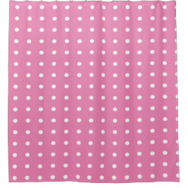 Roze en witte pooldots douchegordijn