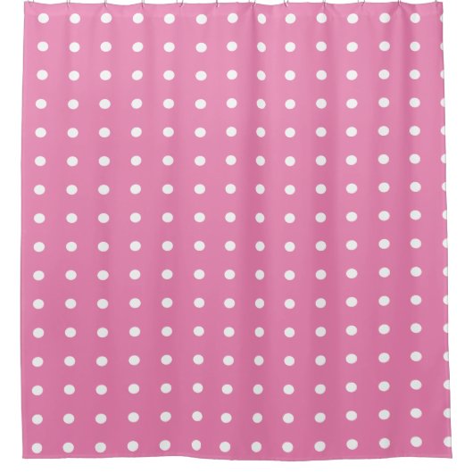 Roze en witte pooldots douchegordijn (Voorkant)