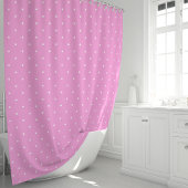 Roze en witte pooldots douchegordijn