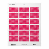 Roze en witte pooldots etiket (Full Sheet)