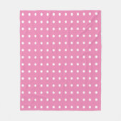 Roze en witte pooldots fleece deken (Voorkant)