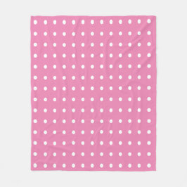 Roze en witte pooldots fleece deken