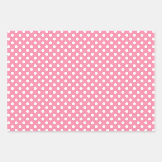 Roze en witte pooldots inpakpapier vel (Voorkant)