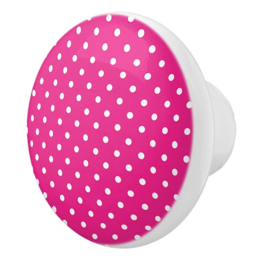 Roze en witte pooldots keramische knop (Rechts)