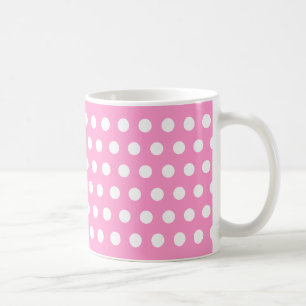 Roze en witte pooldots koffiemok