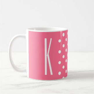 Roze en witte pooldots koffiemok