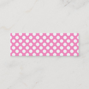 Roze en witte pooldots mini visitekaartje