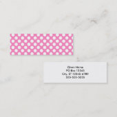 Roze en witte pooldots mini visitekaartje (Voorkant / Achterkant)