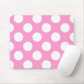 Roze en witte pooldots muismat (Met muis)
