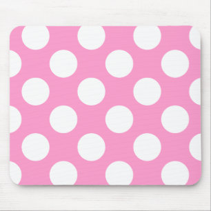 Roze en witte pooldots muismat