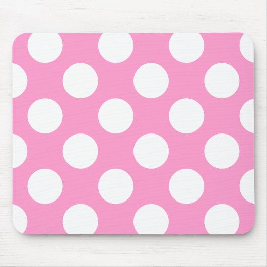 Roze en witte pooldots muismat (Voorkant)