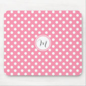 Roze en witte pooldots muismat (Voorkant)