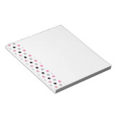 Roze en witte pooldots notitieblok (Schuin)