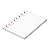 Roze en witte pooldots notitieblok (Linkerzijde)