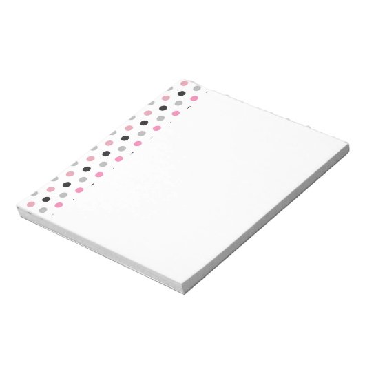 Roze en witte pooldots notitieblok (Linkerzijde)