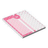 roze en witte pooldots notitieblok (Schuin)