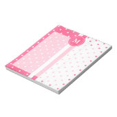roze en witte pooldots notitieblok (Linkerzijde)