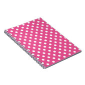 Roze en witte pooldots notitieboek (Rechterzijde)