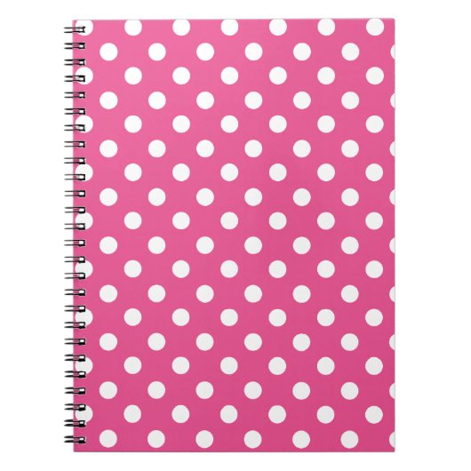 Roze en witte pooldots notitieboek (Voorkant)