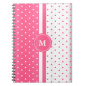Roze en witte pooldots notitieboek (Voorkant)