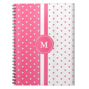 Roze en witte pooldots notitieboek