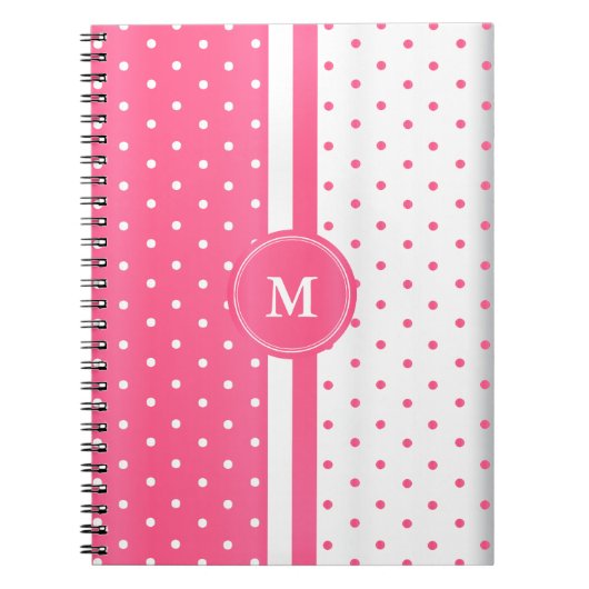 Roze en witte pooldots notitieboek (Voorkant)