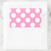 Roze en witte pooldots rechthoekige sticker (Tas)