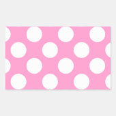 Roze en witte pooldots rechthoekige sticker (Voorkant)