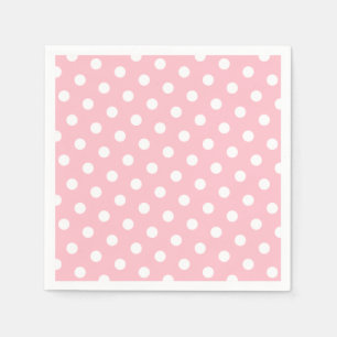 Roze en witte pooldots servet