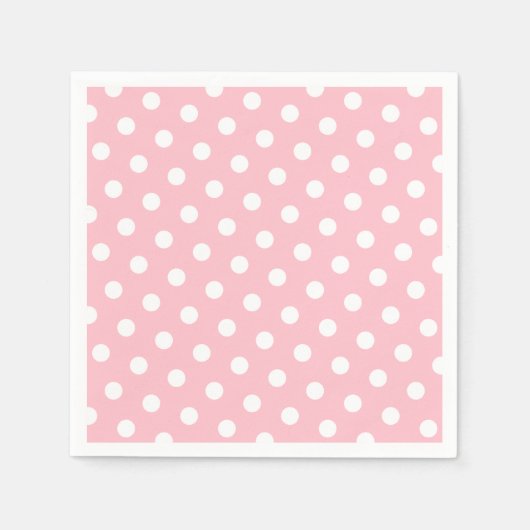 Roze en witte pooldots servet (Voorkant)