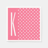 Roze en witte pooldots servetten (Voorkant)