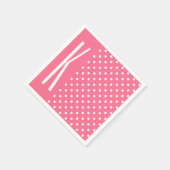 Roze en witte pooldots servetten (Hoek)