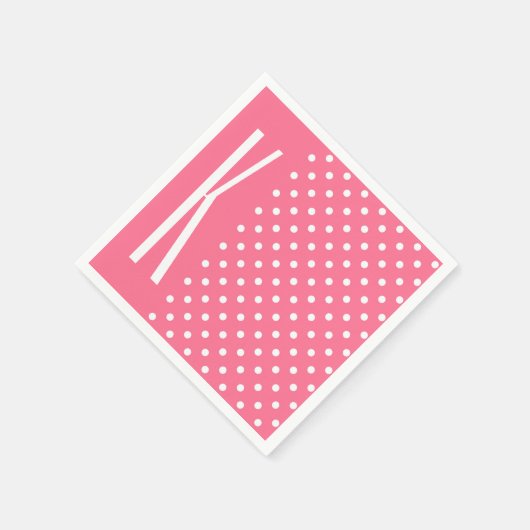 Roze en witte pooldots servetten (Hoek)