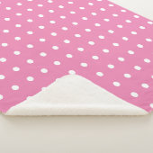 Roze en witte pooldots sherpa deken (3/4)