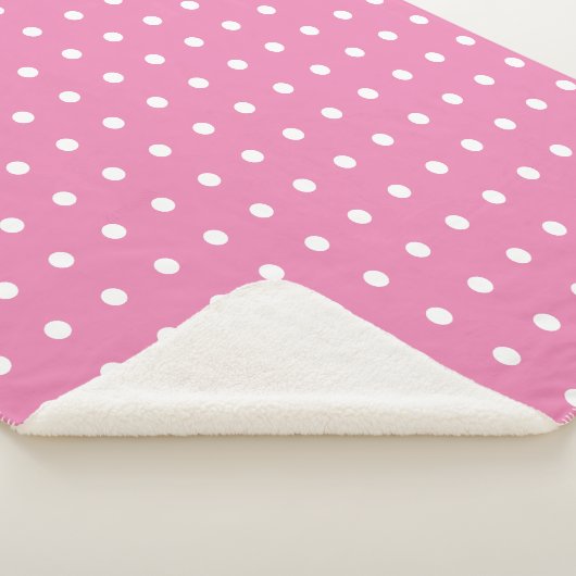 Roze en witte pooldots sherpa deken (3/4)