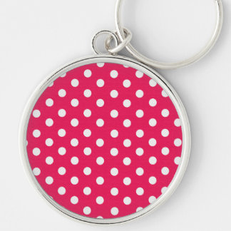 Roze en witte pooldots sleutelhanger
