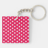 Roze en witte pooldots sleutelhanger (Achterkant)