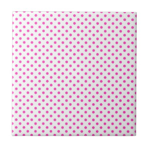 Roze en witte pooldots tegeltje