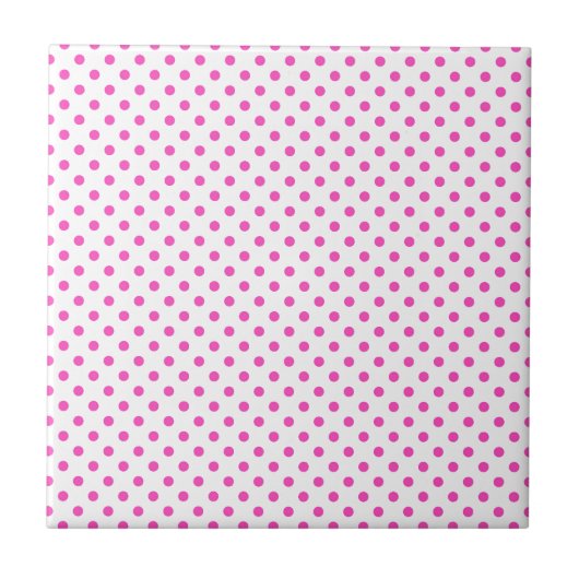 Roze en witte pooldots tegeltje (Voorkant)