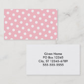Roze en witte pooldots visitekaartje (Voorkant / Achterkant)