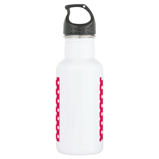 Roze en witte pooldots waterfles  (Achterkant)
