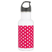 Roze en witte pooldots waterfles  (Voorkant)