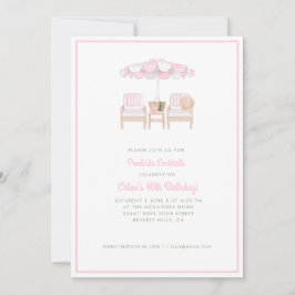 Roze en witte poolparaplu | Pool Party I Kaart