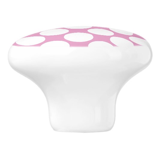 Roze en witte poolpunt keramische knop (Zijkant)