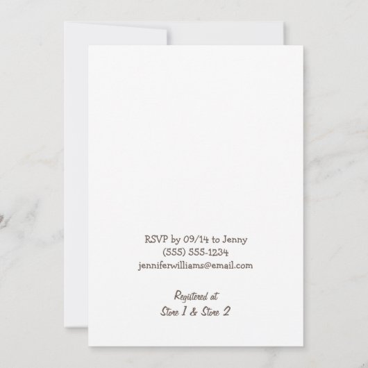 Roze en witte poolwand Baby shower Kaart (Achterkant)