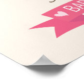 Roze en witte poolwand Baby shower Poster (Hoek)