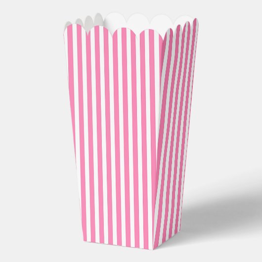 Roze en Witte Popcorn Verjaardagsfeestje Bedankdoosjes (Achterkant)