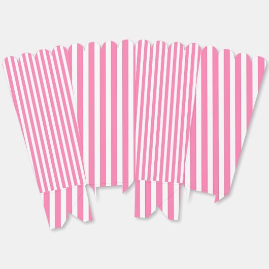 Roze en Witte Popcorn Verjaardagsfeestje Bedankdoosjes (Ongevouwen)